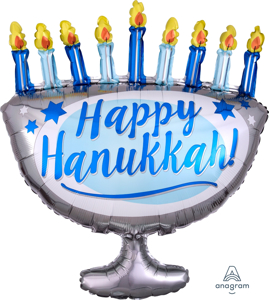 Picture of Happy Hanukkah Menorah Foil Balloon - 29" (1pc)