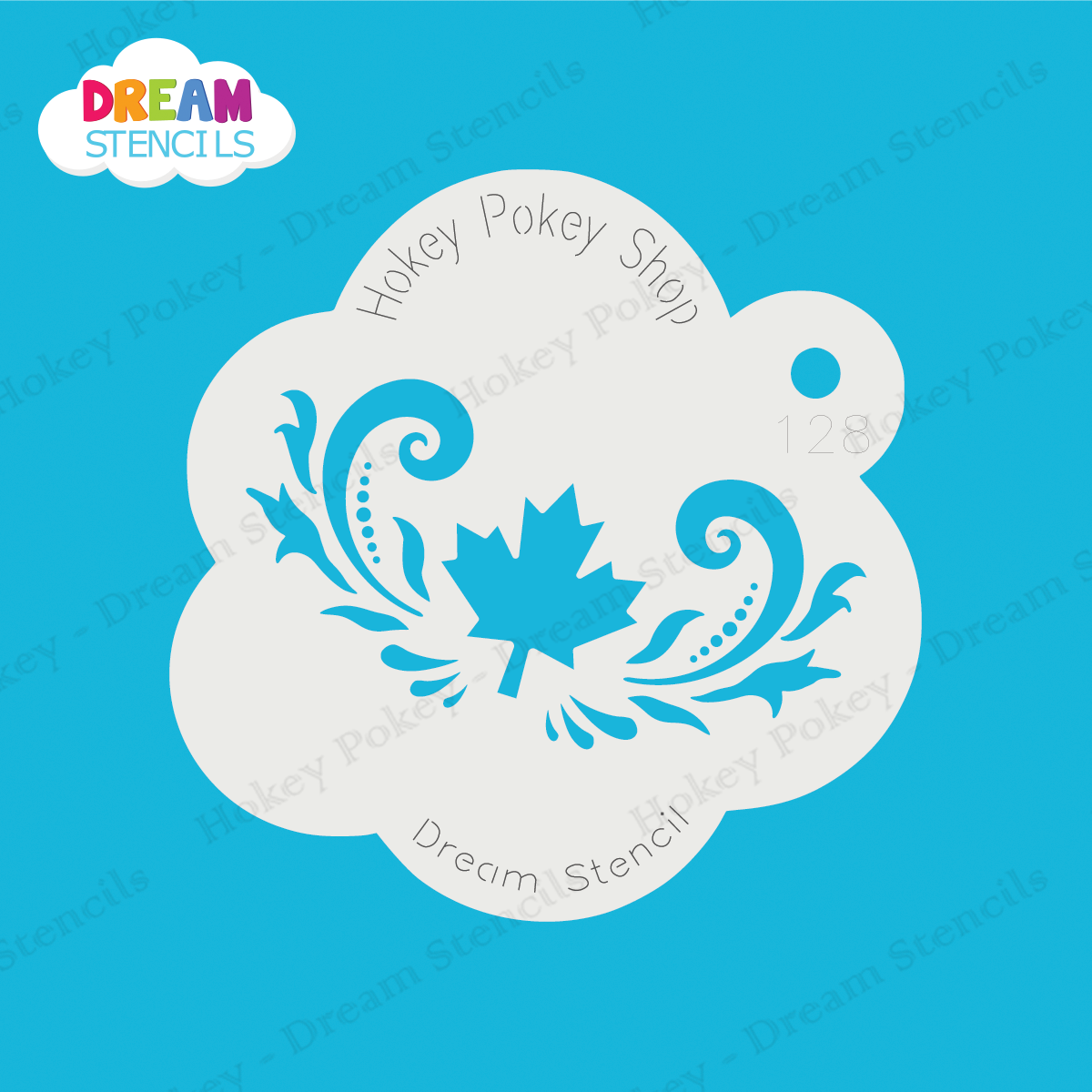 Picture of Maple Leaf With Swirls  - Dream Stencil - 128
