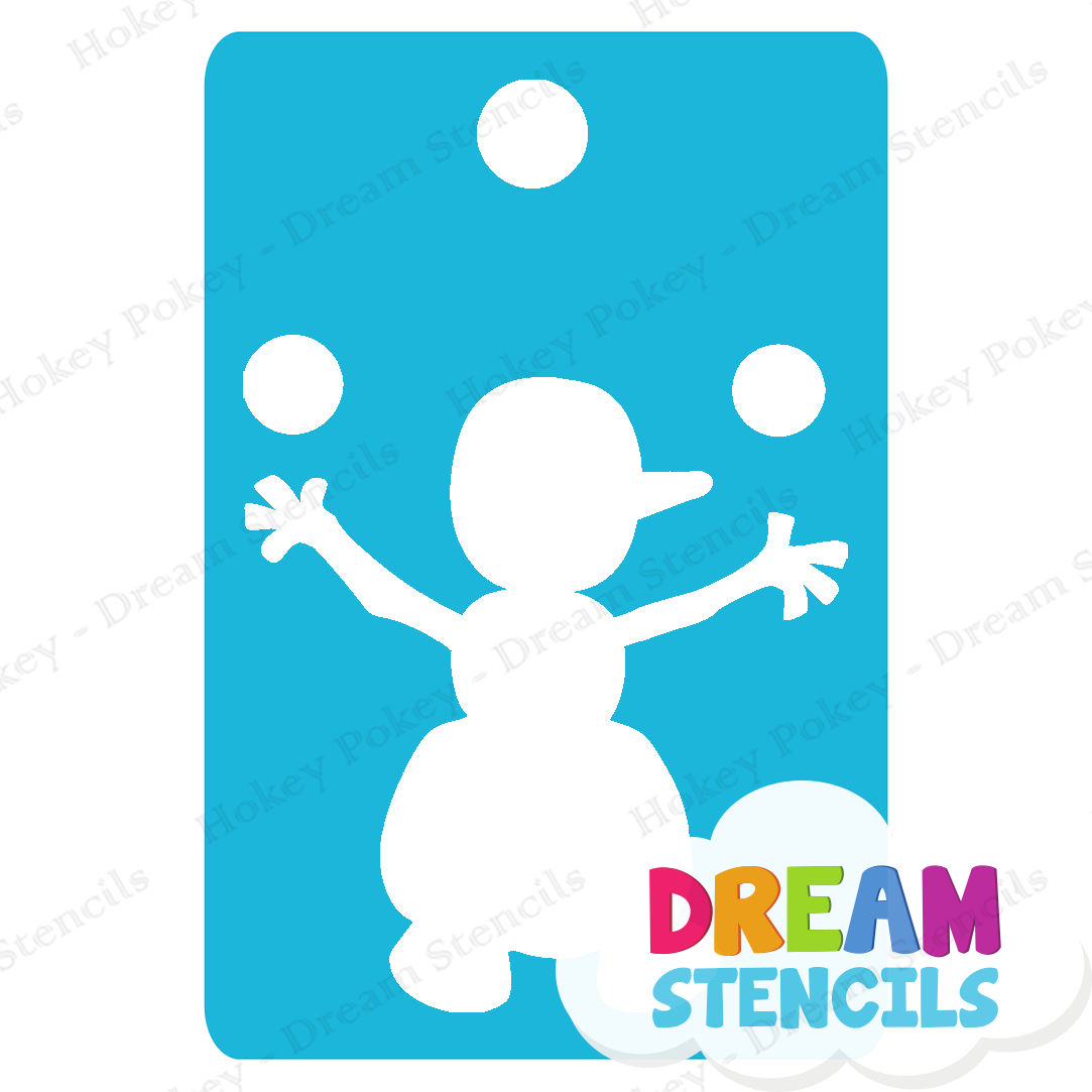 Picture of Juggling Snowman Glitter Tattoo Stencil - HP-206 (5pc pack)