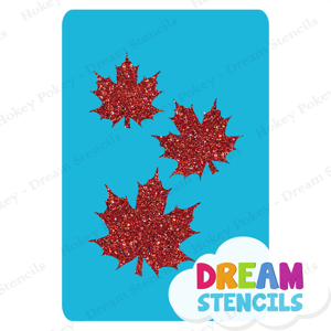 Picture of Cascading Fancy Maple Leaves Glitter Tattoo Stencil - HP-250 (5pc pack)