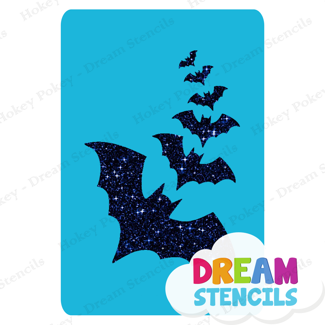 Picture of Flying Bats Glitter Tattoo Stencil - HP-254 (5pc pack)