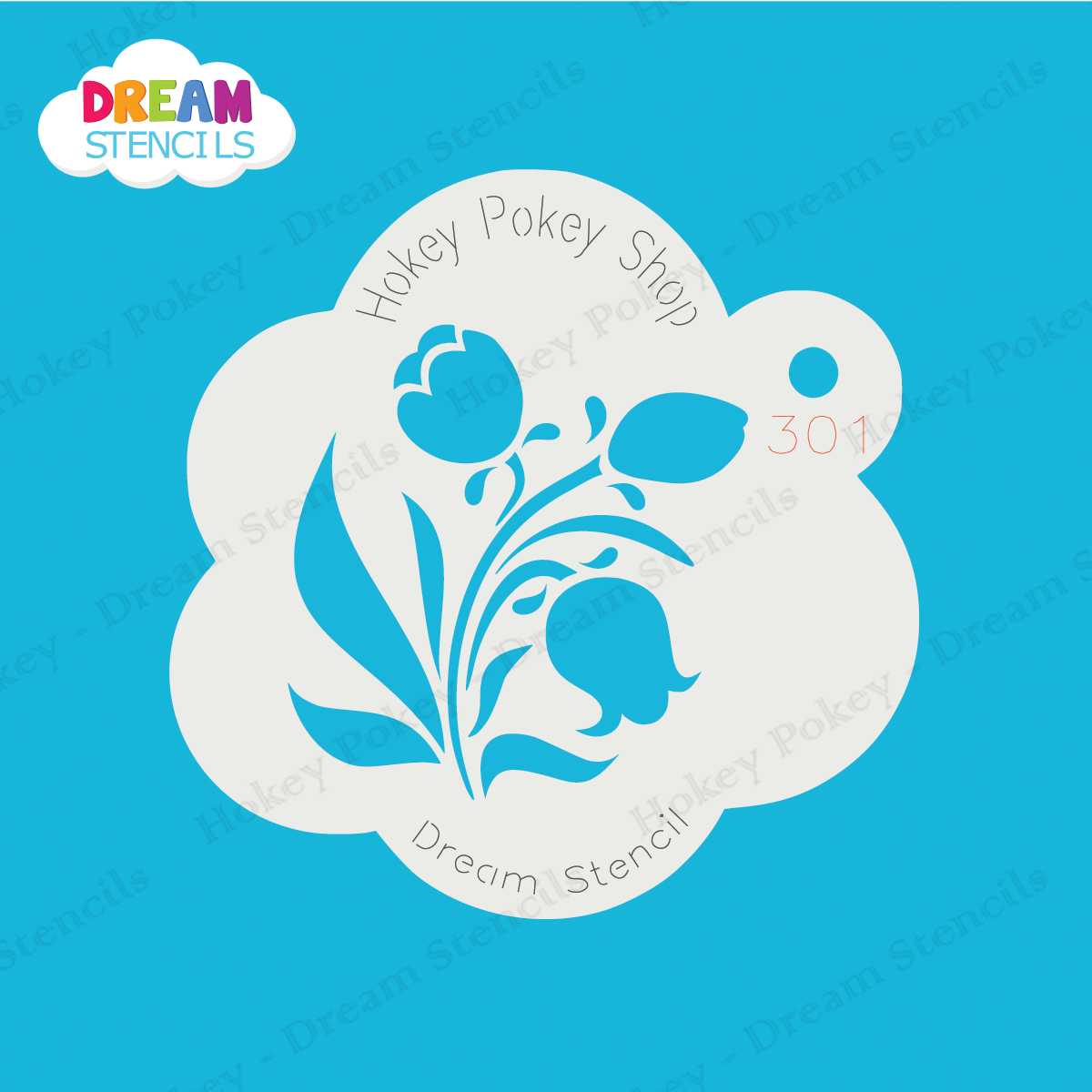 Picture of Tulips with Leaves  - Dream Mylar Stencil - 301
