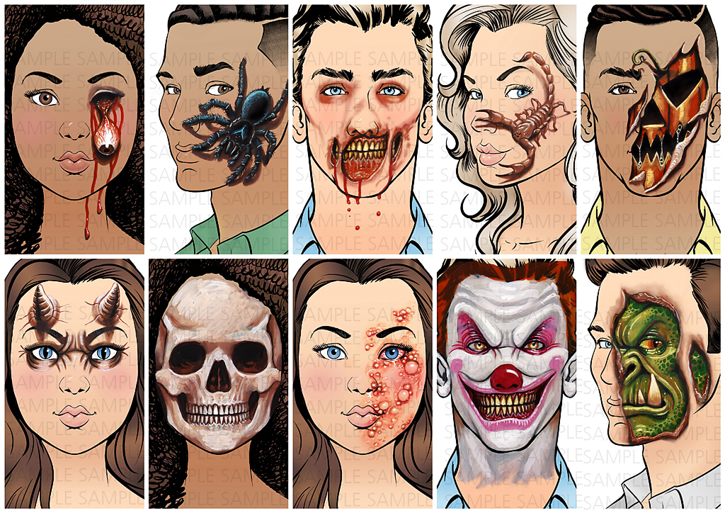 Picture of Sparkling Faces - The Ultimate Face Painting Guide - Scary Halloween Designs by Matteo Arfanotti