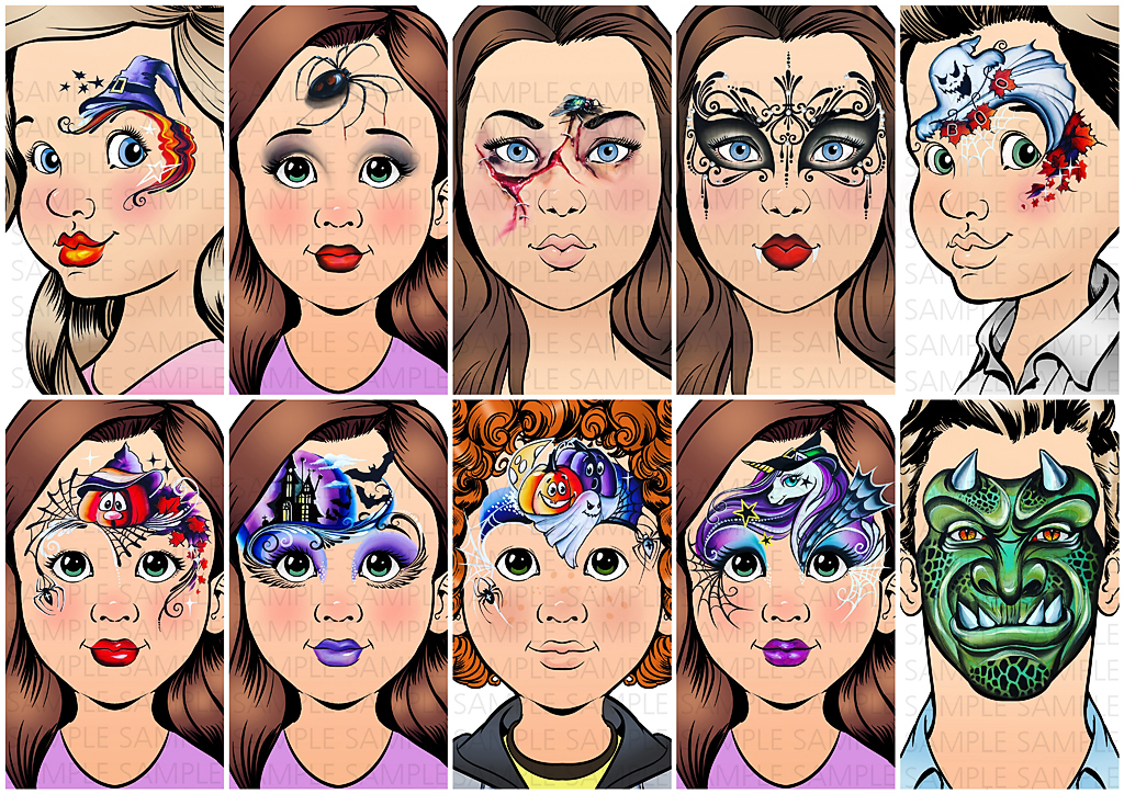 Picture of Sparkling Faces - The Ultimate Face Painting Guide - Intricate Halloween Designs by Milena Potekhina
