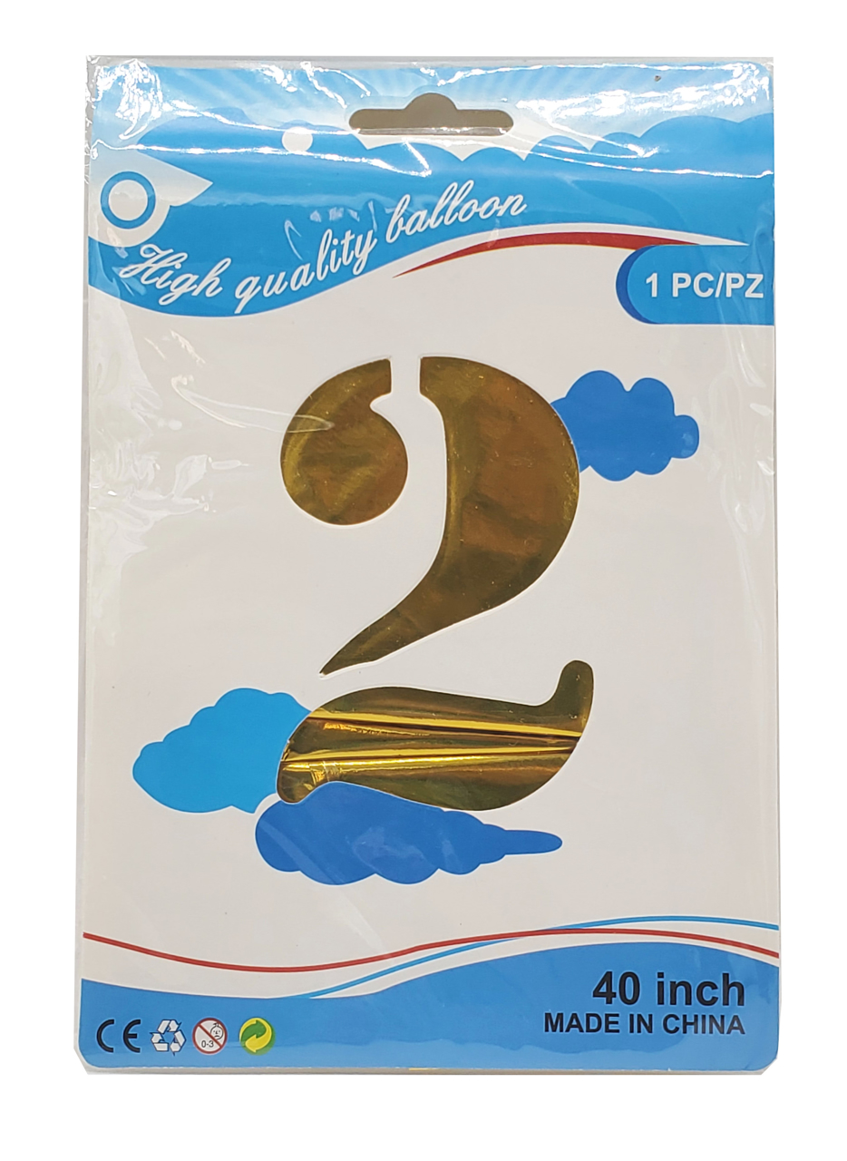 Picture of 40'' Foil Balloon Shape Number 2 - Gold (1pc)