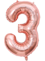 Picture of 40'' Foil Balloon Shape Number 3 - Rose Gold (1pc)