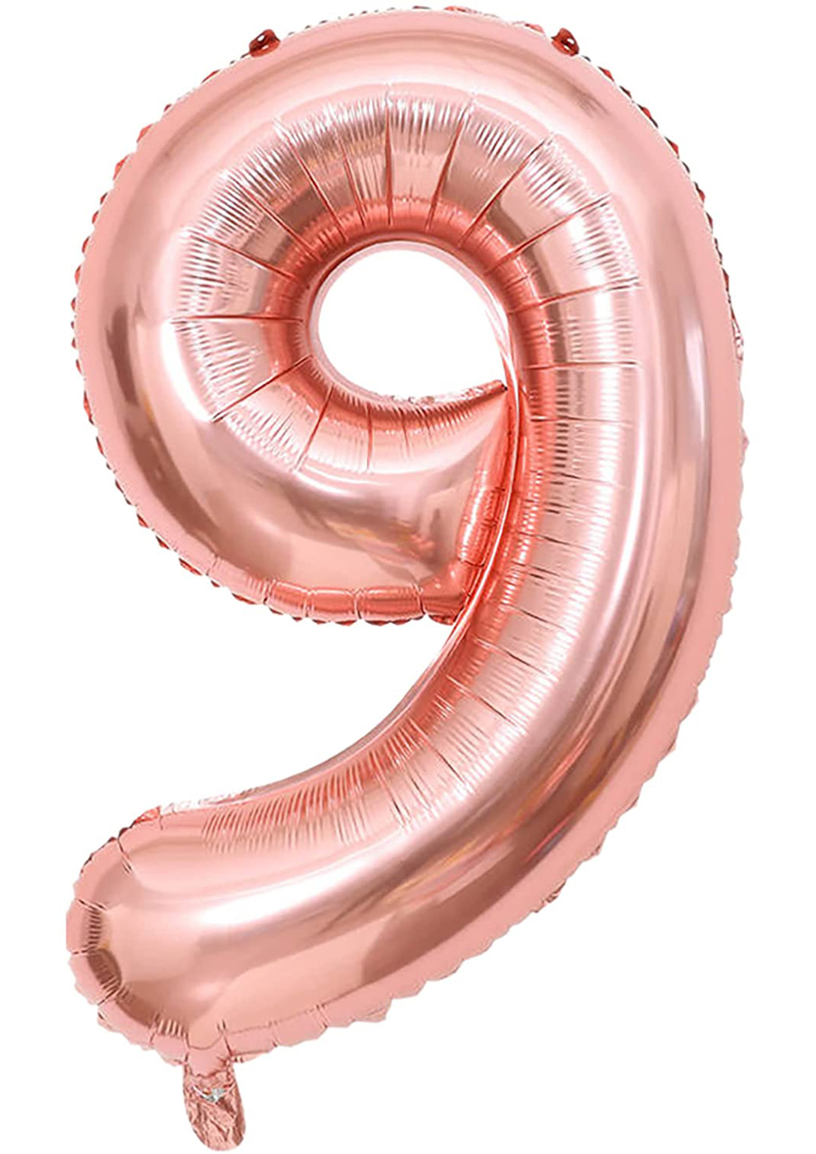 Picture of 40'' Foil Balloon Shape Number 9 - Rose Gold (1pc)