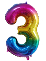 Picture of 40'' Foil Balloon Shape Number 3 - Bright Rainbow (1pc)