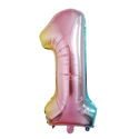 Picture of 40'' Foil Balloon Shape Number 1 - Pastel Rainbow (1pc)
