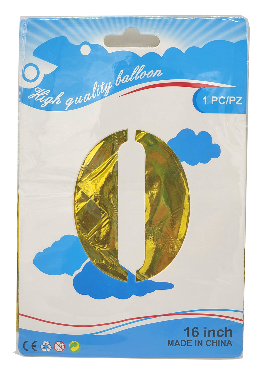 Picture of 16" Foil Balloon - Gold Number - 0 (1pc)