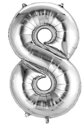 Picture of 16" Foil Balloon - Silver Number - 8 (1pc)