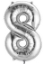 Picture of 16" Foil Balloon - Silver Number - 8 (1pc)