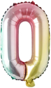 Picture of 16" Foil Balloon - Rainbow Number - 0 (1pc)