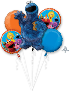 Picture of Sesame Street Cookie Monster - Balloon Bouquet (5pc)