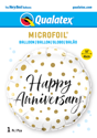 Picture of 18" Happy Anniversary Gold Dots  - Foil Balloon (1pc)