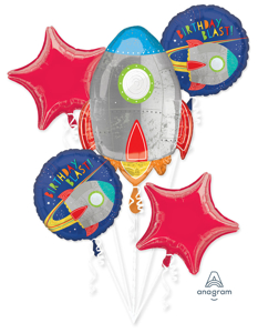 Picture of Blast Off - Space Birthday Balloon Bouquet (5pc)