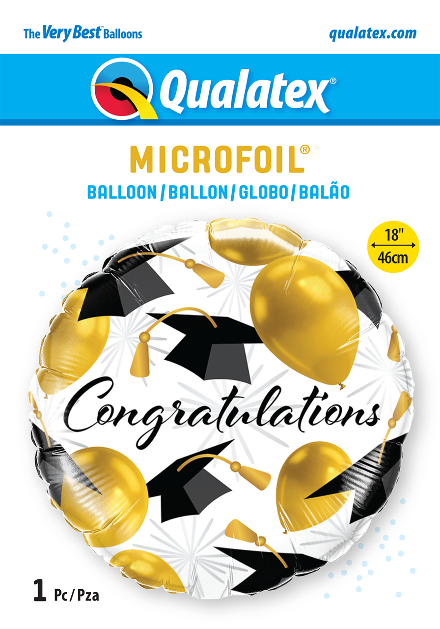 Picture of 18" Congratulations Gold   - Foil Balloon (1pc)