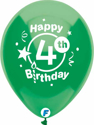Picture of 12 Inch Funsational Balloons - Happy 4th Birthday(8/Bag Assorted )