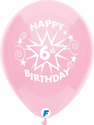 Picture of 12 Inch Funsational Balloons - Happy 6th Birthday(8/Bag Assorted )