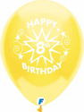 Picture of 12 Inch Funsational Balloons - Happy 8th Birthday (8/Bag Assorted )