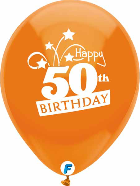 Picture of 12 Inch Funsational Balloons - Happy 50th Birthday(8/Bag Assorted )