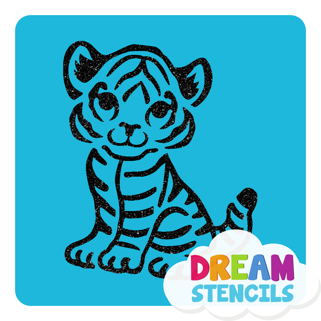 Picture of Baby Tiger Glitter Tattoo Stencil - HP-328 (5pc pack)