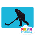 Picture of Hockey Player Glitter Tattoo Stencil - HP-345 (5pc pack)