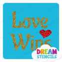 Picture of Love Wins - Glitter Tattoo Stencil - HP-372 (5pc pack)