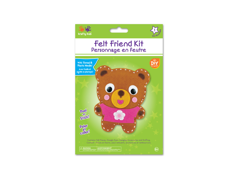 Picture of Krafty Kids Kit: DIY Felt Friends Sewing Kit - Teddy Bear (CK191B)